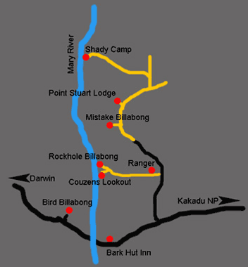 Wegeskizze der Mary River Region